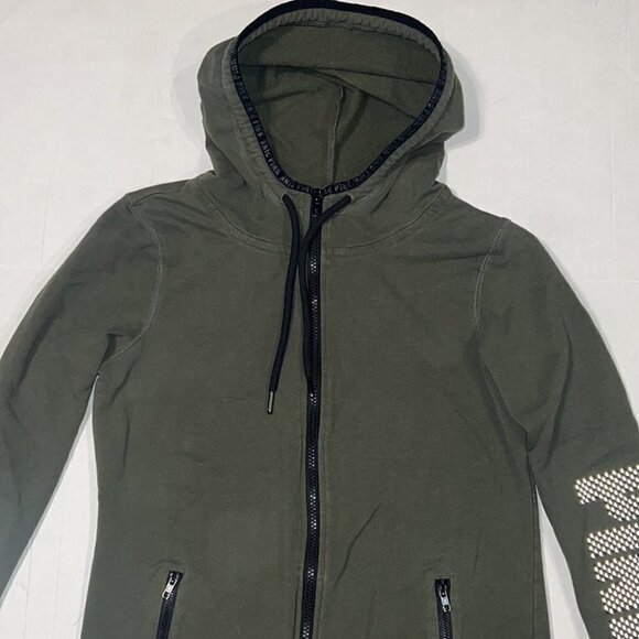 PINK Victoria’s Secret Army Green Zip Up Hoodie Size XS - Picture 3 of 10